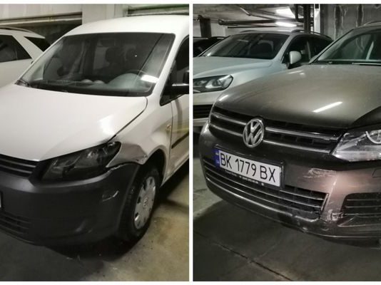 Volkswagen Caddy і Touareg здивували наслідками зіткнення (Фото)