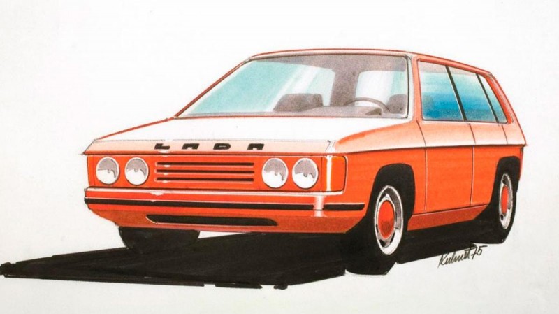 Porsche показала неизвестный эскиз советской Lada 1