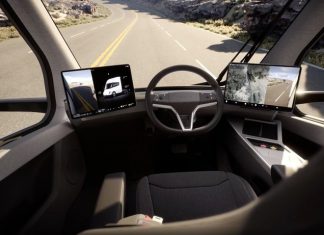 Інтер’єр серійної вантажівки Tesla Semi показали на відео