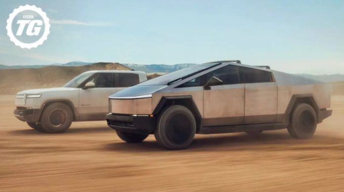 Електропікапи Tesla Cybertruck і Rivian R1T зійшлися в гонці з бездоріжжя (відео)