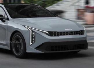 Новий Kia K5 наступного покоління показаний на першому зображенні